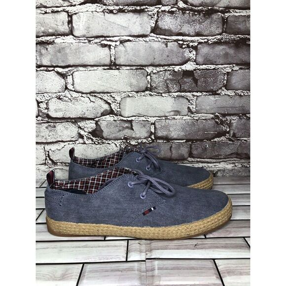 Ben Sherman Blue Canvas Fabric Espadrille Lace Up Casual Shoes Men Sz 10M US/43 - Picture 1 of 16